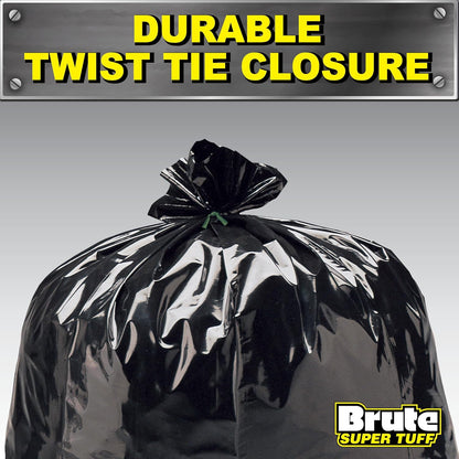 Heavy Duty Contractor Bags, Extra Large Trash Bags, Twist Tie Closure, Black, 55 Gallon, 15 Count