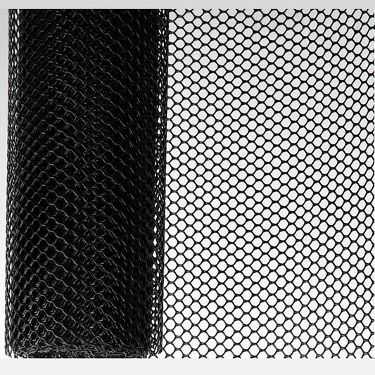 XIFENG Plastic Chicken Wire Mesh Fence Roll, Plastic Fencing Poultry Fencing Netting for Garden Fencing Farm Cats Dogs Rabbit Snake Animal Barrier(Size:0.47''mesh-33'L x 3.3'W Roll,Color:Black)