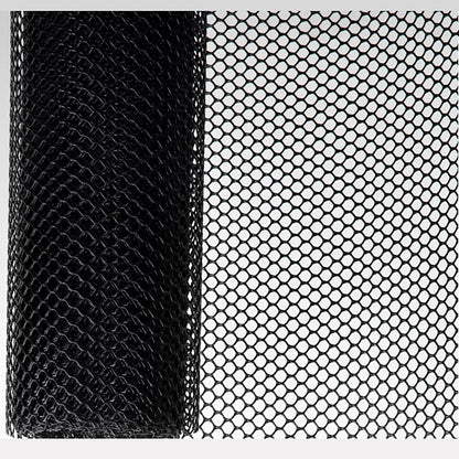XIFENG Plastic Chicken Wire Mesh Fence Roll, Plastic Fencing Poultry Fencing Netting for Garden Fencing Farm Cats Dogs Rabbit Snake Animal Barrier(Size:0.7''mesh-33'L x 3.3'W Roll,Color:Black)