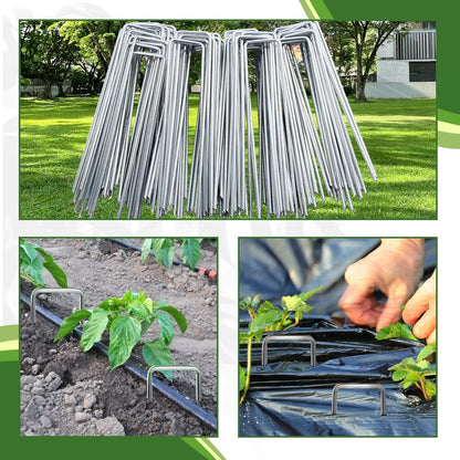 200 Pack Landscape Staples,6 Inch Garden Stakes,11 Gauge Galvanized Steel Garden Staples,Heavy Duty U-Shaped Pins,Lawn Stakes for Weed Barrier Ground Cover,Landscape Fabric,Irrigation Tubing