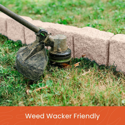 Beuta Landscape Edging | Garden Edging Border | Faux Stone Blocks for Lawn Edging, Flower Beds & Yard Edging– 40 Pack | Each Section Has 6 Blocks 48" L x 4" W x 6.5" H | 80 Spikes | Cobblestone