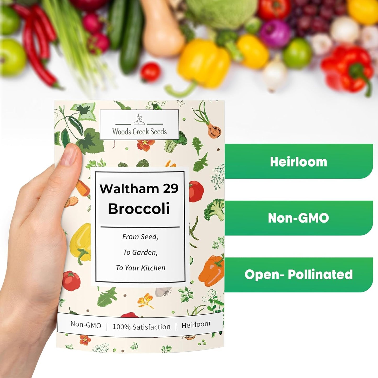 Woods Creek Seeds: Waltham 29 Broccoli Seeds for Planting - Over 1,400 Heirloom Broccoli Seed for Sprouting - Non-GMO Vegetable Plants Indoor or Outdoor Gardens & Hydroponics Sprouts Gardening