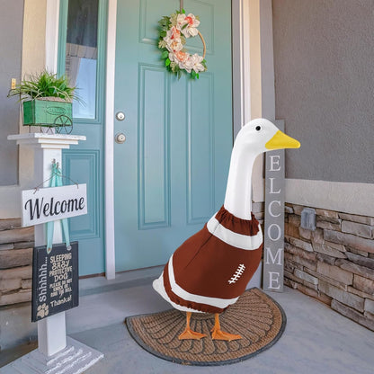 Football Porch Goose Outfit Game Day Costume for Goose Clothes Garden Outdoor Lawn Patio Yard Art Bowl Party Decoration