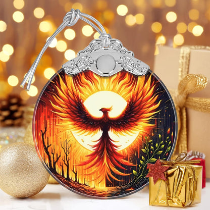 Phoenix Stained Glass Ornament, Christmas Ornaments, Christmas Tree Decorations, Phoenix Christmas Decor, Phoenix Ornaments for Christmas Tree, Holiday Presents, Gift Exchange Ideas