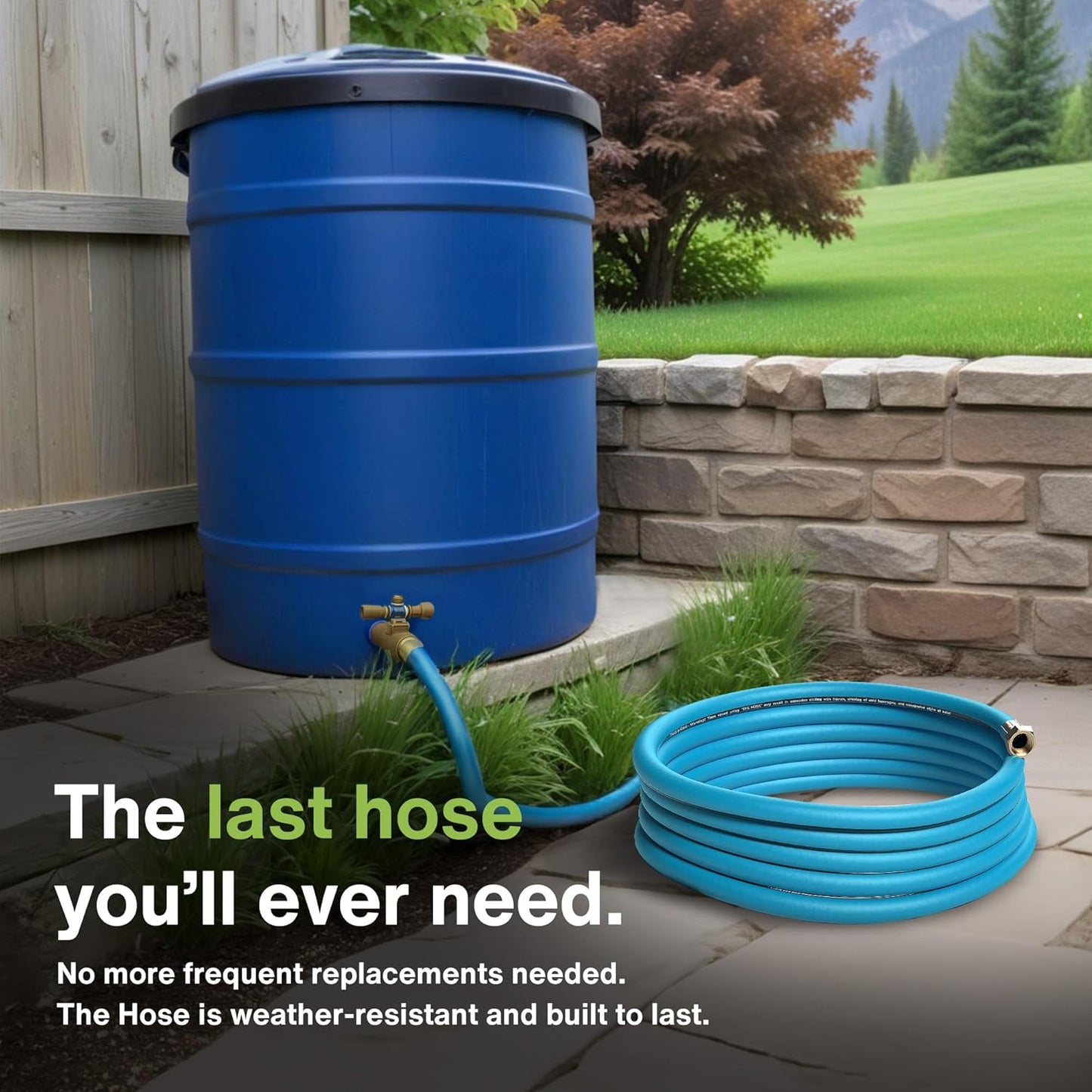 Aeromixer THE HOSE - 3/4 Inch Garden Hose 10 Feet, Kinkless Commercial Short Garden Hoses, Heavy Duty Industrial Water Hoses for Outdoors, 650 PSI High-Pressure Watering Tool for Farming and Gardening