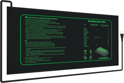 Seedling Heat Mat for Seed Starting,10" x 20.75" Waterproof Heating Pad for Indoor Plants Germination (Black 1 Pack)