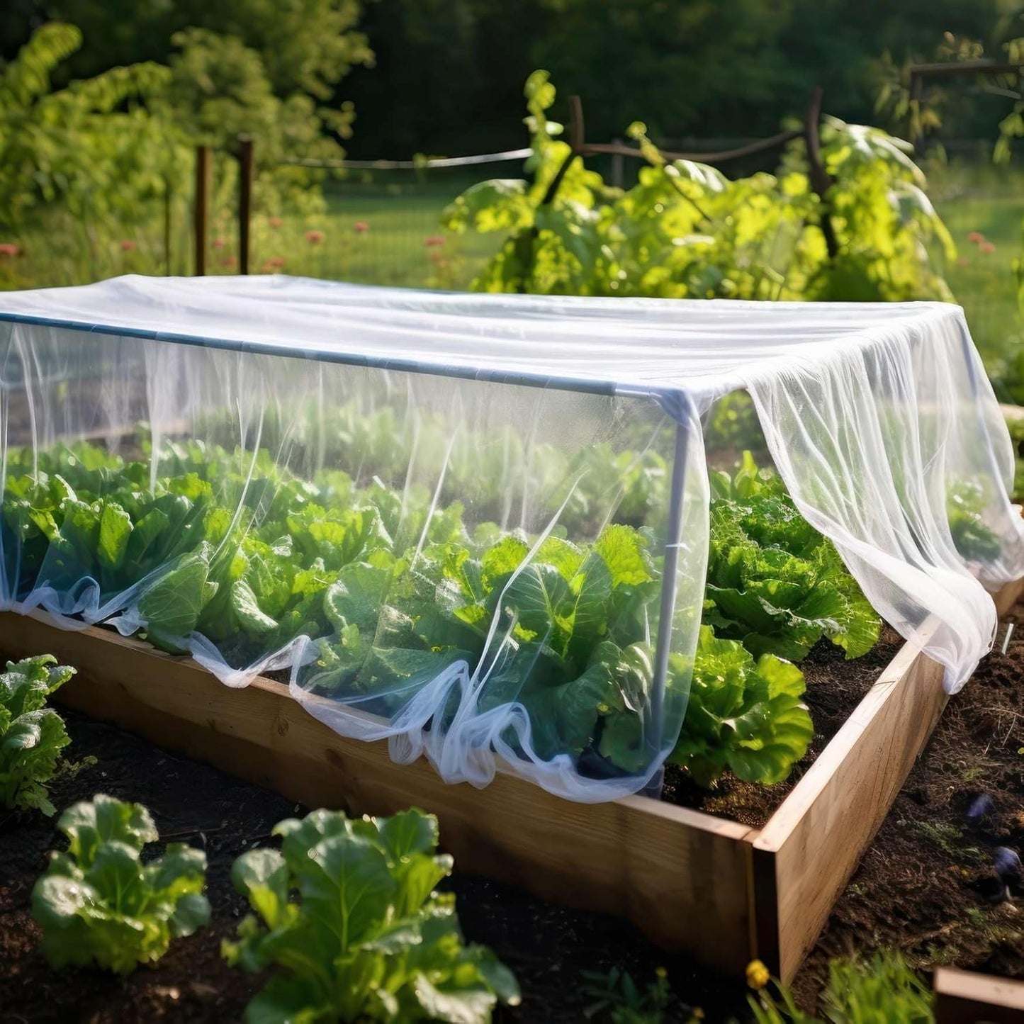 Garden Netting for Bird, Insect and Bug Cover 10x30FT | Multiple Size White Mesh Fabric Mosquito Net for Fruit & Vegetable Protection | Agricultural Strawberry, BlackBerry & Berry Plant Barrier