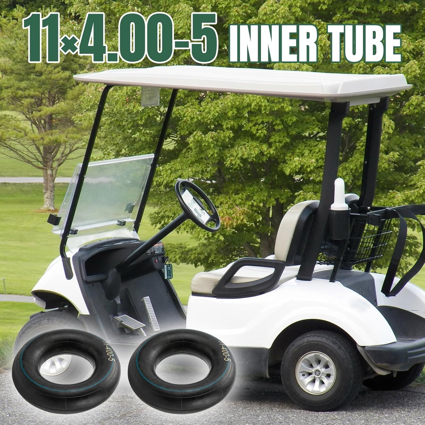 11x4.00-5 Inner Tube 11x4.50-5 11x6.00-5 Heavy Duty Replacement Tire Tubes with Bent Valve Stem for Wheelbarrows, Mowers, Hand Trucks - 2 Pack