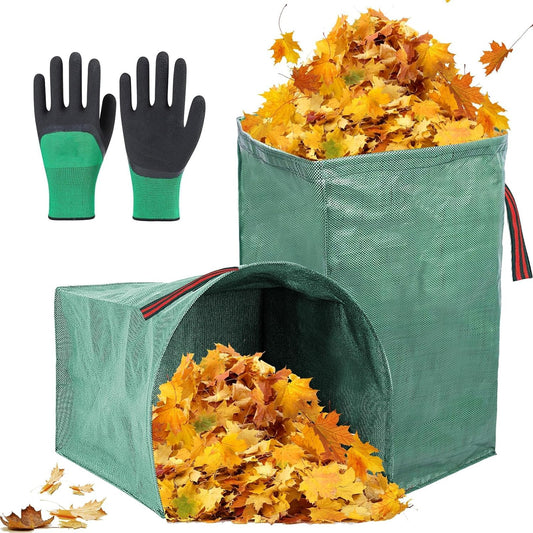 2 Pack 72 Gallons Reusable Yard Waste Bags,Heavy Duty Lawn and Leaf Bags,Dustpan-Type Garden Bag