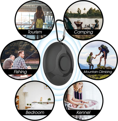 Black Ultrasonic Tick & Flea Repeller – Rechargeable and Portable Protection – Uses High-Frequency Technology to Keep Ticks and Fleas Away – Safe for People and Pets, Perfect for Outdoor Use