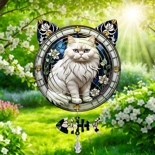 Persian Cat Wind Spinner, Persian Cat Wind Spinner Hanging for Yard and Garden