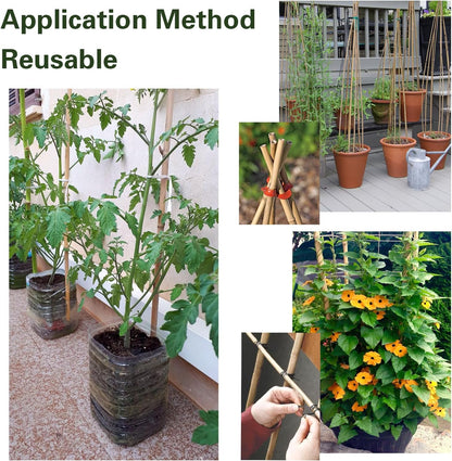 Bamboo Stakes 7 Feet, 84 inch Garden Stakes Multi-Purpose, Bamboo Plant Support Stakes for Tomatos, Beans, Cucumbers, Peppers, Potted Trees, Maintain The Plant Posture, Strengthen and Stem