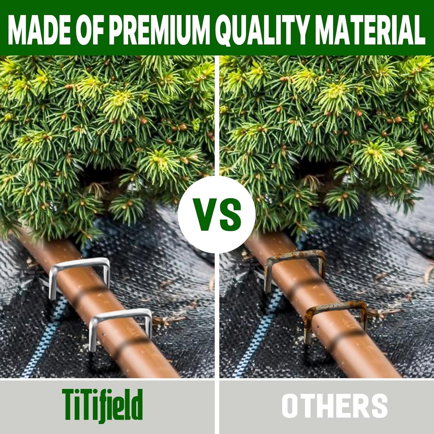 4 Inch 100 Pack Landscape Staples Galvanized Garden Stakes Anti-Rust Landscape Pins for Weed Barrier Fabric, Artificial Turf and Landscape Fabric