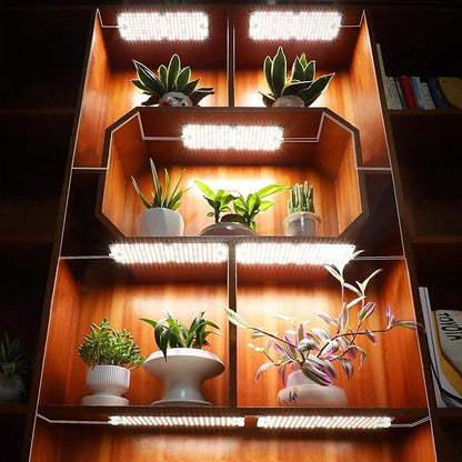 4Pack 2025 Ultra-Thin Panel Grow Lights for Seed Starting, Vegetables, Greenhouse & Under Cabinet & Shelf Plants with Timer 4/8/12H, Free Connect Full Spectrum Indoor LED Plant Growing Lamps
