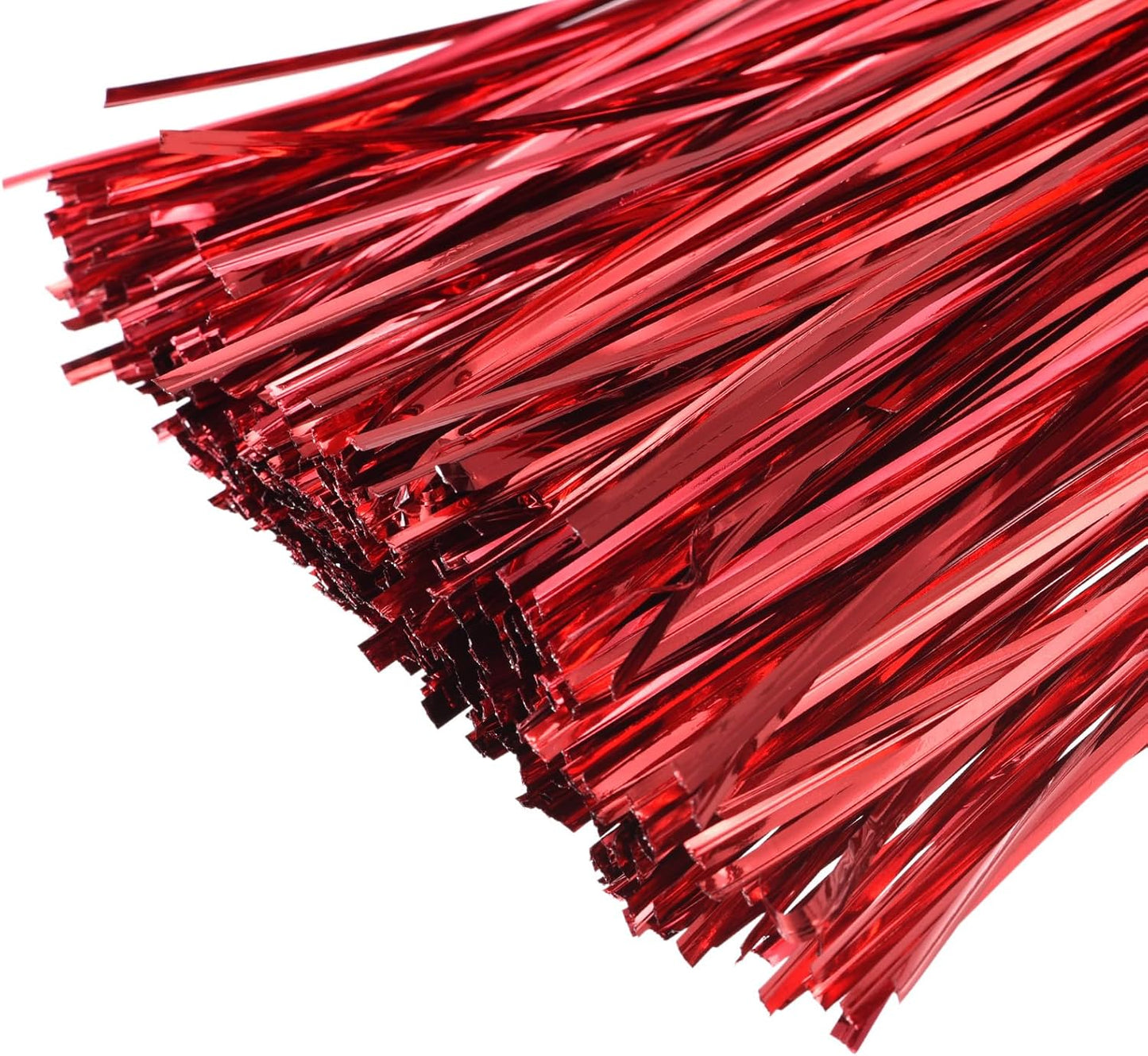 MECCANIXITY Foil Twist Ties 7" 18cm Metallic Plastic Closure Tie for Tying Bread, Candy, Cookies, Gift Bags Arts Crafts Ties Red Pack of 750