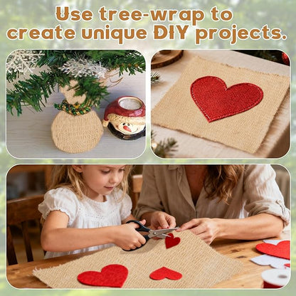 4 Rolls Burlap Tree Wrap - 6" X 157" Gardening Burlap Roll Winter Outdoor Trunks and Shrubs Protection Wraps Protection Tree Covers for Freeze, Frost & Wind Protection
