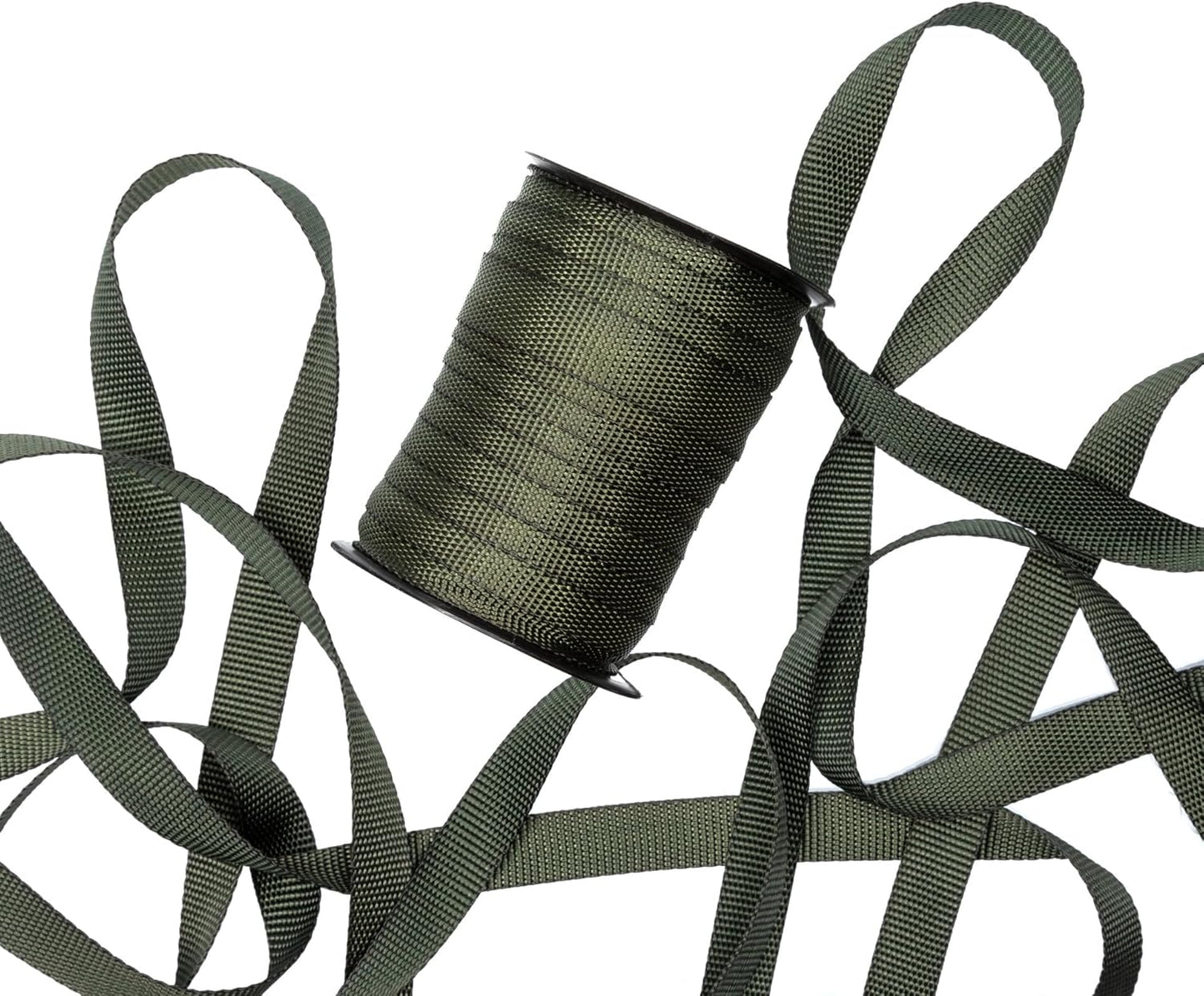Tree Straps for Staking, Tree Ties for Plant Support, 3/4 Inch Width Guying Material Webbing Garden Strap for Outdoor Tree Straightening, 1500 Lbs Strength (Army Green) - 250 Feet