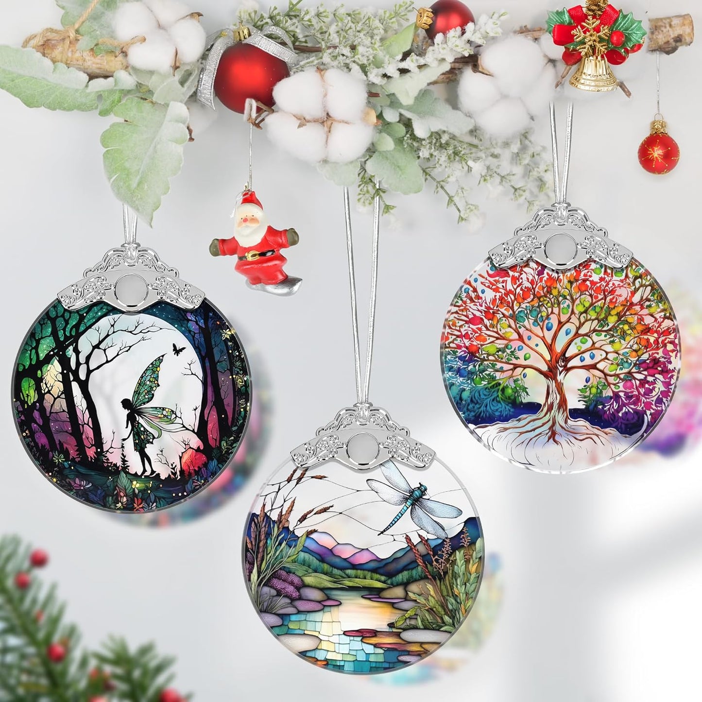 Dragonfly Stained Glass Ornament - Christmas Tree Decor, Gift Exchange Idea