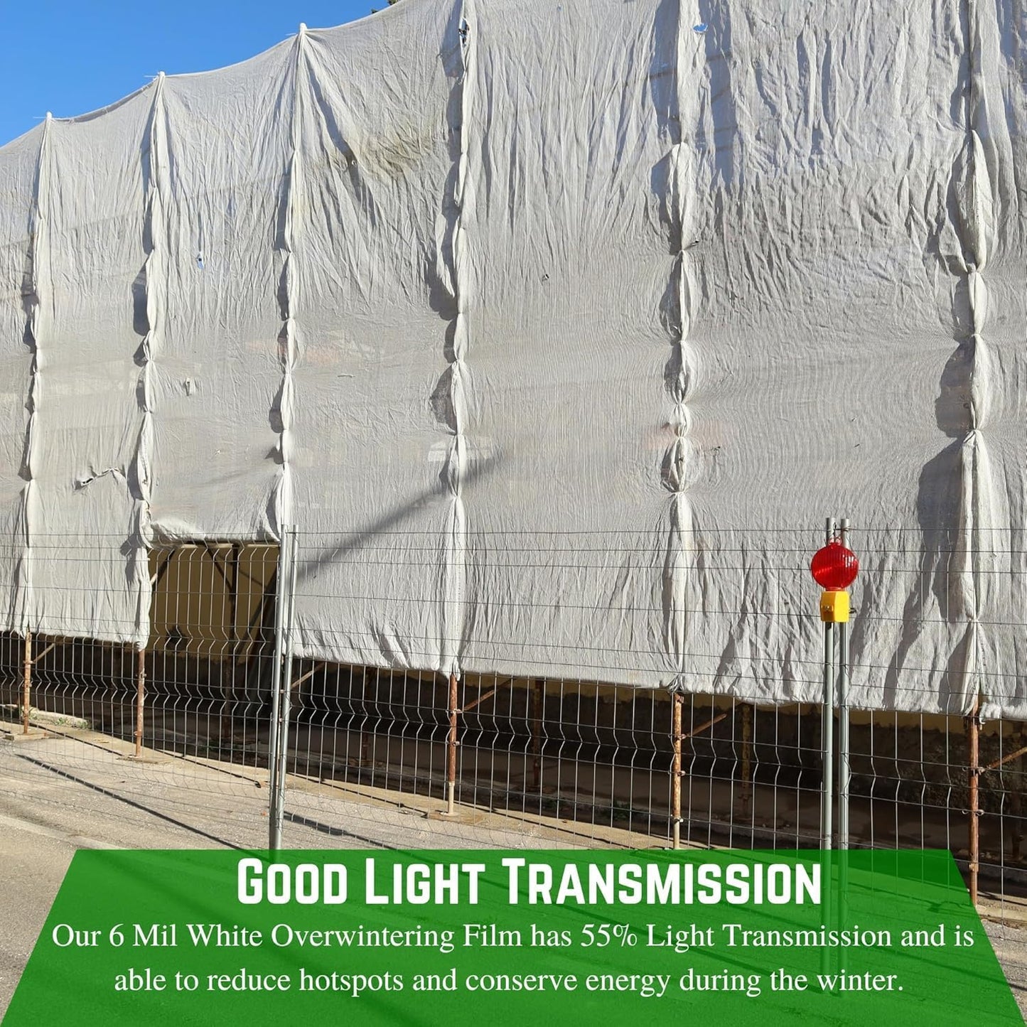 Farm Plastic Supply - 6 Mil White Plastic Sheeting - Overwintering Film, 6 Mil White Plastic Film, Greenhouse Plastic, Durable Plastic Sheeting (32' x 100')
