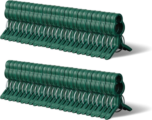 Garden Plant Clips 50 Pack Big Size Dark Green, Reusable Garden Plant Supports Clips for Supporting Stems of Flower Vine Vegetables Tomatoes Climbing