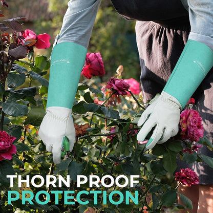 HANDLANDY Long Garden Gloves Thorn Proof for Women & Men, Rose Pruning Gauntlet Gloves, Best Protection Tool for Gardener