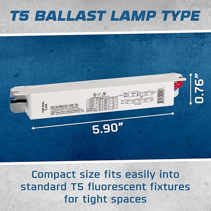 OHLECTRIC Replacement for Keystone KTEB-114-1-TP-FC 1 Lamp T5 Electronic Fluorescent Ballast with Normal Light Output | 120V Input with Rapid Start Operation | 0.95 Ballast Factor, UL-Approved