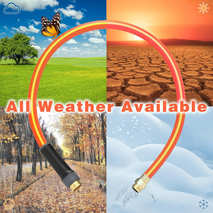 Hybrid Hose 3ft x 5/8",Short Garden Water Hose Heavy Duty,Flexible, Lightweight Hybrid Water Hose with Swivel Handle,3/4'' Brass Fittings,Available For Reel Cart Backyard Burst 500 PSI