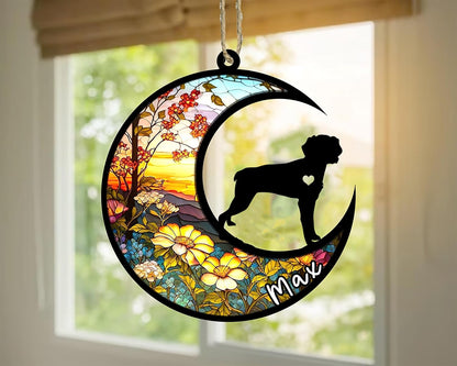 Personalized Dog Memorial, Custom Name Brittany Dog Christmas Ornament with Name, Custom Breeds, Pet Loss Light Catcher, Gifts for Lovers Loss of Pet Sympathy on Mothers Day Christmas