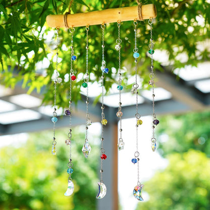 H&D HYALINE & DORA Crystal Sun Catcher Crystal Wind Chimes for Outside Rainbow Maker Suncatchers for Window Hanging Garden Home Decor