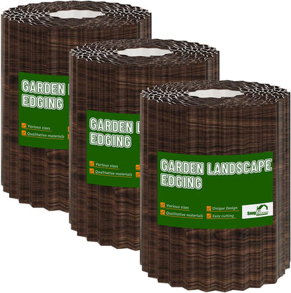 SnugNiture 3 Rolls Corrugated Metal Garden Edging,8" x 20' Landscape Edging Border,Sturdy Metal Lawn Edging for Landscaping, Garden,Flower Bed and Yard(Total 60 Ft)
