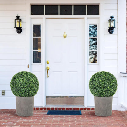 Goplus 2 PCS 16 Inch Artificial Plant Topiary Ball, Round Faux Boxwood Balls Outdoor, Fake Plant Sphere for Front Door, Porch, Backyard, Balcony, Patio, Garden, Wedding and Home Décor