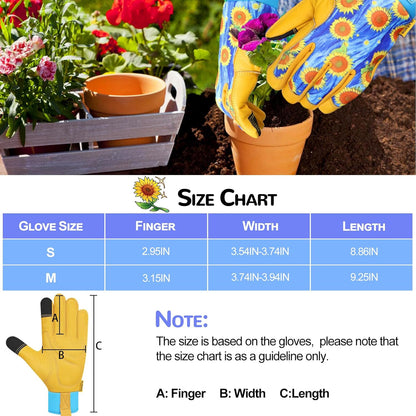 Leather-Gardening-Gloves for Women,Thorn-Proof Work-Gloves for Weeding,Digging,Planting,Pruning Yard garden Gloves