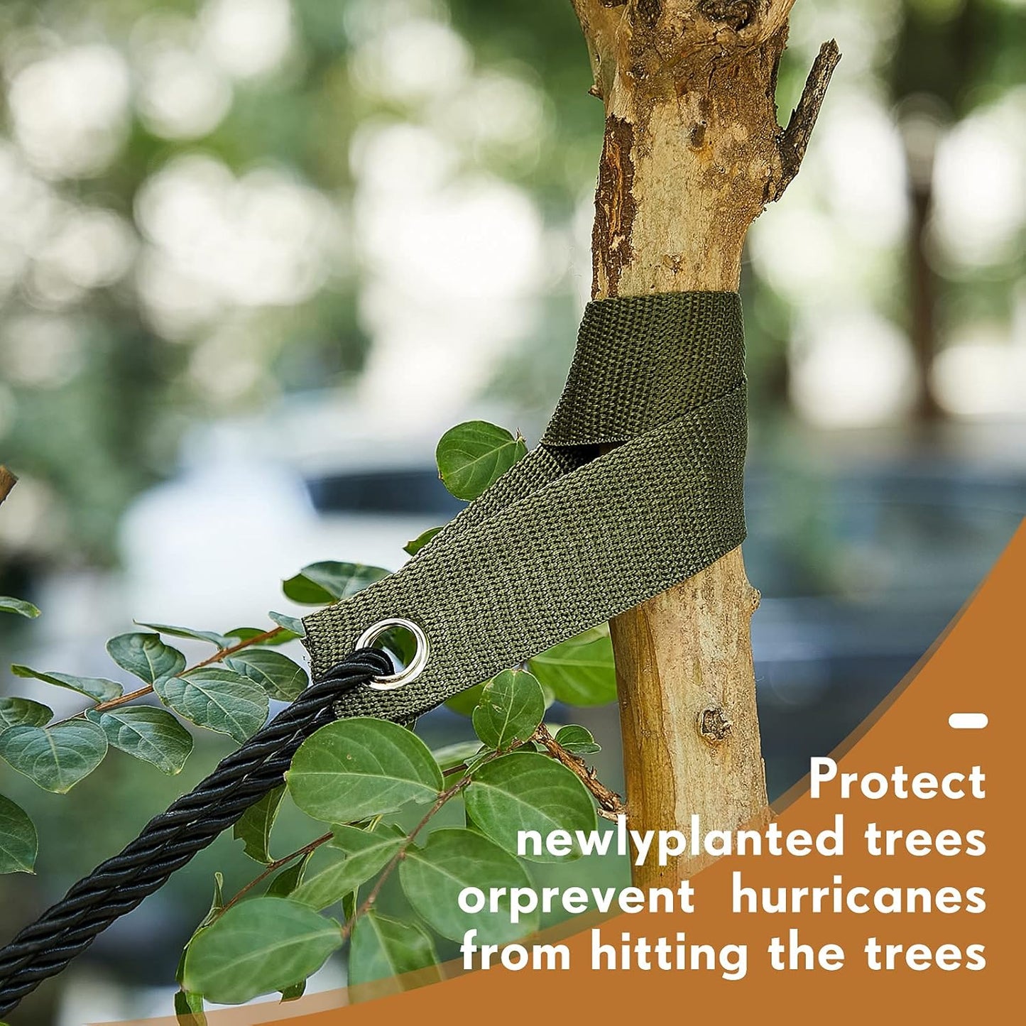 48 Pcs 15.74 Inches Tree Straps for Staking with Grommet Heavy Duty Young Tree and Plant Supports Stakes for Guying Staking Newly Planted Sapling Straight and Hurricane Protection(Army Green)