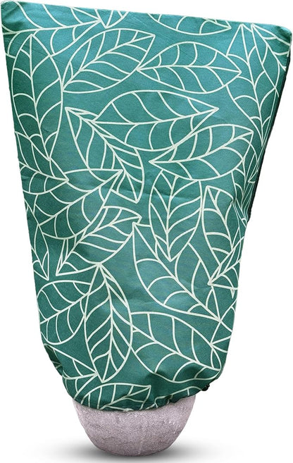 Plant Covers Freeze Protection 24"x32" in 2 Pack | Green Winter Frost Blankets for Outdoor Plants | Reusable Garden Cover Bags with Zipper Drawstring | Cold Weather Shrub Protection Cloth