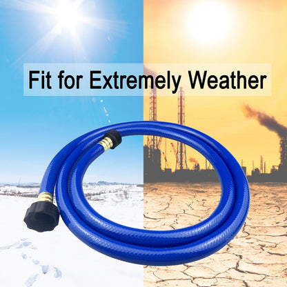 PVC Garden Hose 1/2 Inch, Flexible Water Hose with Male and Female Fittings, No Leaking, Heavy Duty, for Household, Outdoors, Lawns, Patio (1 FT, Blue, Plastic Fittings)