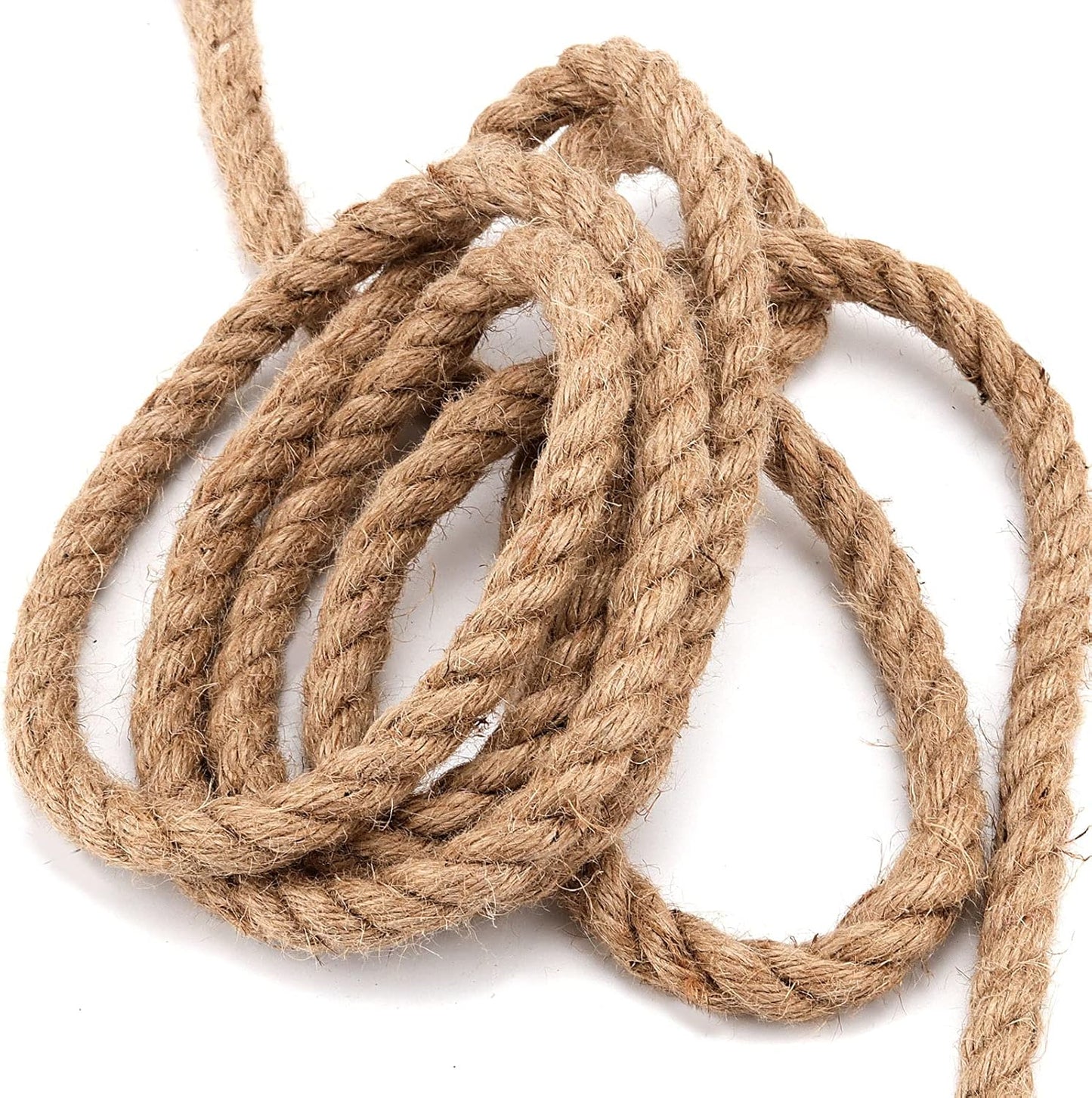 100 Feet 1/2 Inch Twisted Jute Rope, 3 Strand Hemp Rope Manila Rope Hanging Swing Cord for Nautical, Crafting, Gardening, Camping, Decor, Landscaping