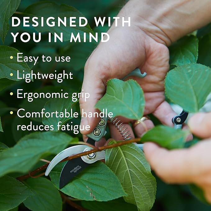 Modern Sprout Gardening Pruners, Lightweight, Durable, Green, One Size (Sage-New Packaging)