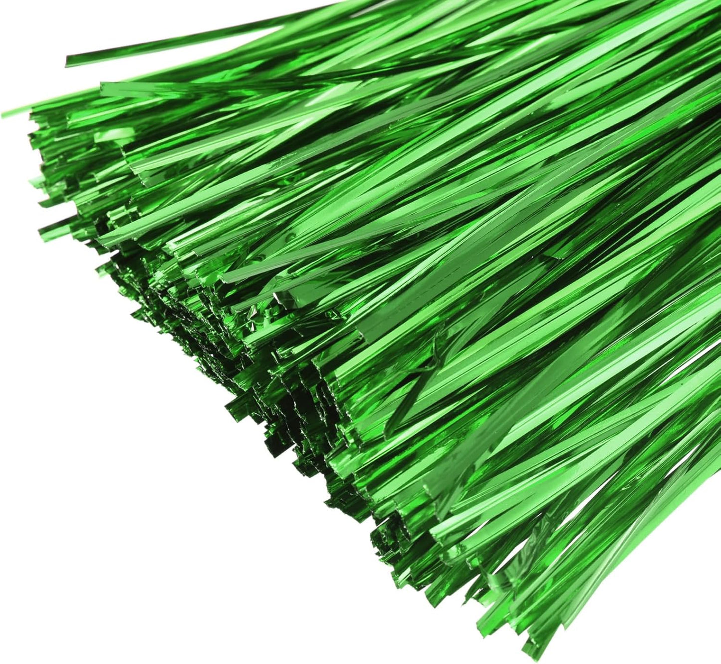 MECCANIXITY Foil Twist Ties 7" 18cm Metallic Plastic Closure Tie for Tying Bread, Candy, Cookies, Gift Bags Arts Crafts Ties Green Pack of 750