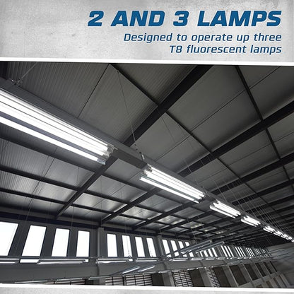 OHLECTRIC Replacement for Sylvania Ballast QTP 3X32T8/UNV ISN-SC, Philips ICN-3P32-N, Keystone KTEB-332-UV-IS-N-P, for 3 Fluorescent T8 Lamps - 120-277V - 32 Watt