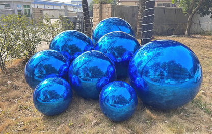 Big Shiny Balls Giant Inflatable Mirror Balls for Events & Decor - Party, Advertising, Shows, Stage Decoration - Hanging & Standing-Various Sizes & Colors - Blue (0.8m/2.62ft)
