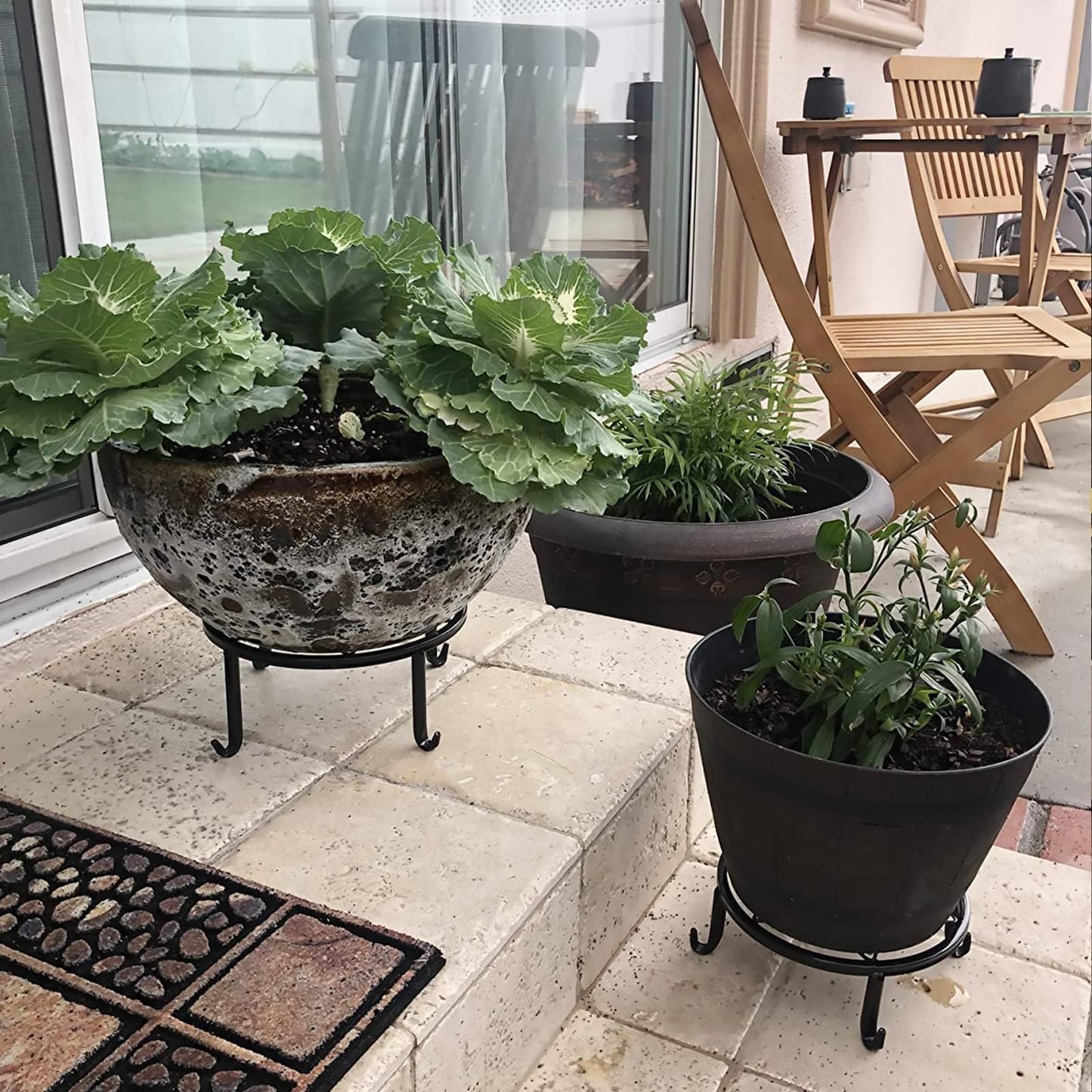 Autopromake 5 Pack Metal Plant Stands,Heavy Duty Potted Holder for Flower Pot,Indoor Outdoor Metal