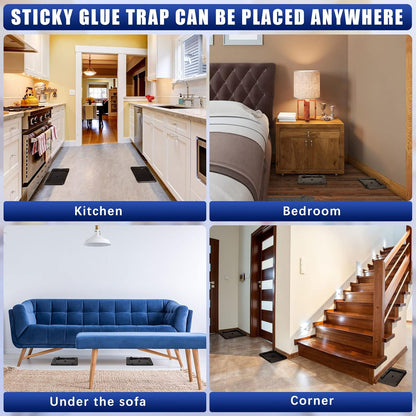 Qualirey 24 Pack Mouse Insect Glue Traps Bulk Strong Sticky Mouse Traps Large Baited Glue Trays for Mice Snakes Indoor Rodent Killer Plastic Sticky Non Toxic Killer for Home Indoor Outdoor