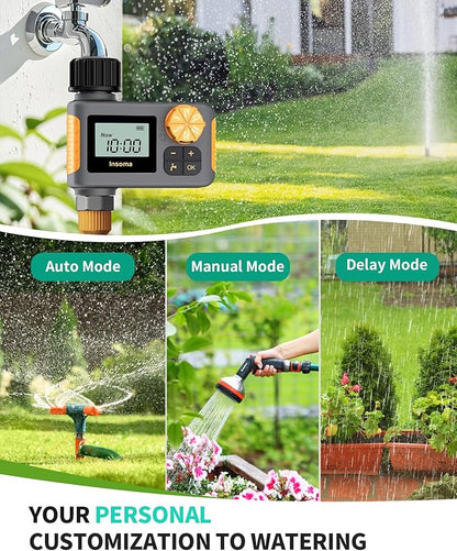 Sprinkler Timer, Hose Timer for Watering, Programmable Water Timer with Rain Delay/Manual/Automatic Irrigation System, Outdoor Garden Hose Faucet Timers for Yard Lawn