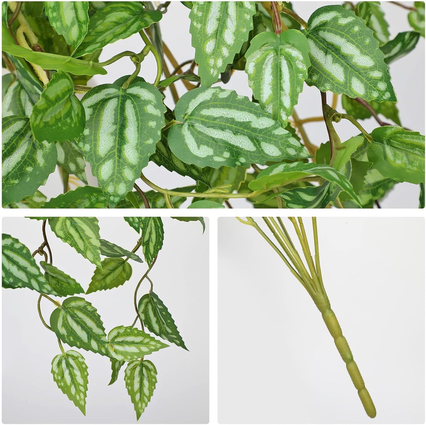 DILATATA Fake Hanging Plants Artificial Hanging Plants 22" Faux Peperomia Hanging Leaves Plants for Wall Shelf Home Indoor Outdoor Decor - 5 Pack