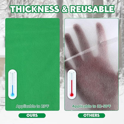 2 Pack Plant Covers Freeze Protection for Raised Beds Rectangular Planter Frost Fabric with Drawstring 2.82oz/yd² Reusable Raised Beds Frost Cloth for Winter Outdoor Plants (Green,for Cover a 4x2x1ft)