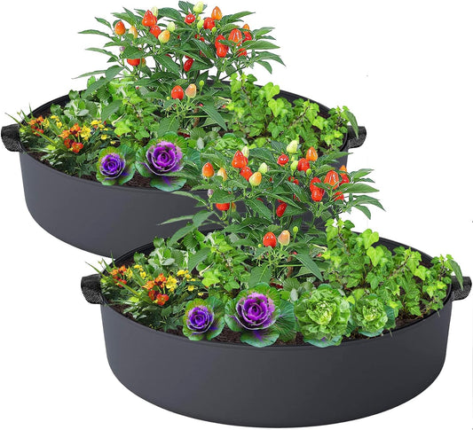 2-Pack 50 Gallon Plant Grow Bags, Large Fabric Raised Garden Bed with Handles,Durable Garden Beds Planters Aeration Gardening Container to Grow Vegetables for Outdoor Plants