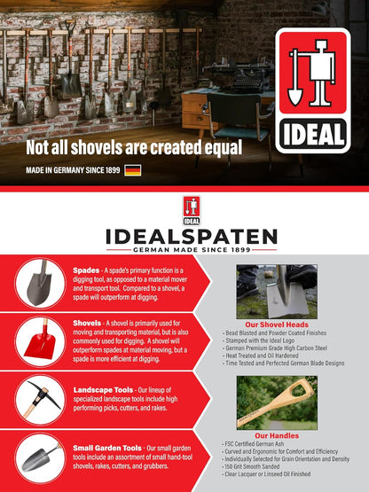 IDEALSPATEN - Made in Germany Since 1899 - Wolfsburg Leaf Rake Professional Heavy Duty Adjustable Leaf Rake 3.5lb - 66in (Wolfburg)#IS440