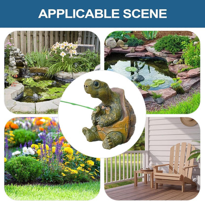 Banax Charming Resin Turtle Fishing Statue, Statue Cute Handmade Turtles Figurine Decor for Outdoor Garden, Patio, and Pond Decor, Ideal Gift Turtle Decor