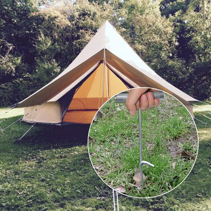 AAGUT Tent Stakes, Tent Stake Metal Garden Edging Fence Hooks Yard Camping Stake Heavy Duty Galvanized 9 Inch (9 Inch Tent Stakes KIT, 25)