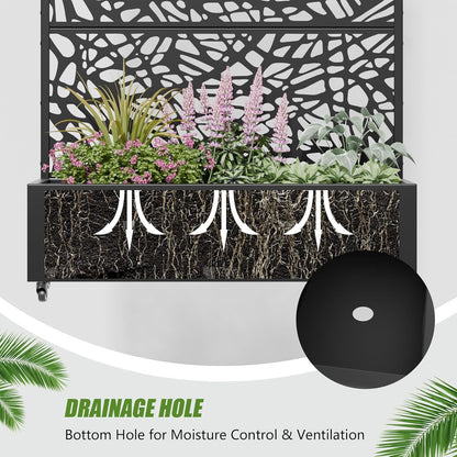 Casaphoria 72"x47" Metal Raised Garden Bed with Trellis(2 Pack), Outdoor Planter Box with Wheels & Drainage Holes for Climbing Plants, Flowers, Elevated Garden Kit, Black-Net-Arched
